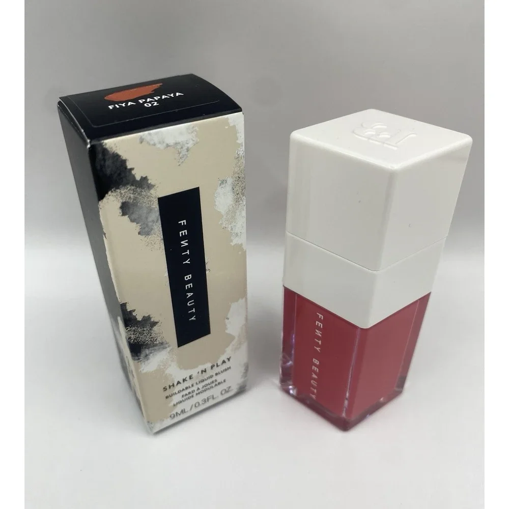 Fenty Beauty Shake 'N Play Buildable Liquid Blush Fiya Papaya 02 0.3 fl oz NIB